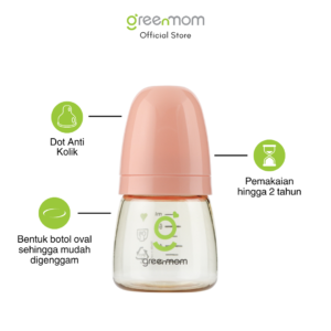 Alternative view of Greenmom PPSU Slim Bottle / 60ml / Coral Rose