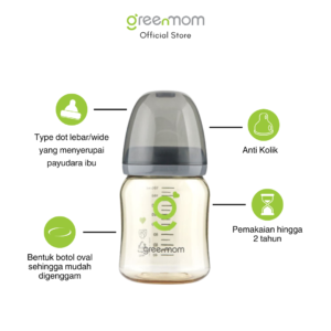 Alternative view of Greenmom PPSU Wide Bottle / 180ml / Space Gray