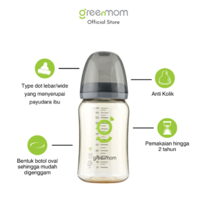 Alternative view of Greenmom PPSU Wide Bottle / 260ml / Space Gray