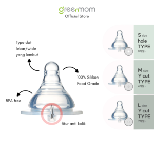 Alternative view of Greenmom Wide Natural Flow Nipple L (7m+) 3pcs