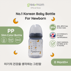 Greenmom PP Slim Color Bottle / 140ml / Space Gray