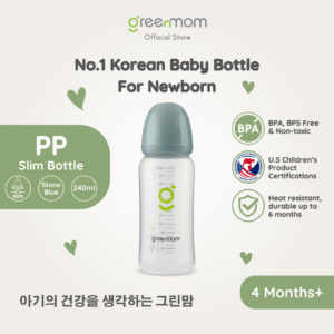 Greenmom PP Slim Bottle / 240ml / Stone Blue