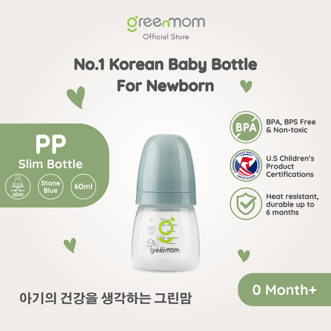Greenmom PP Slim Bottle / 60ml / Stone Blue