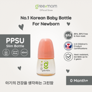 Greenmom PPSU Slim Bottle / 60ml / Coral Rose